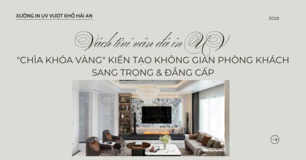 Vách tivi vân đá in UV