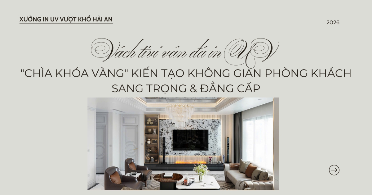 Vách tivi vân đá in UV