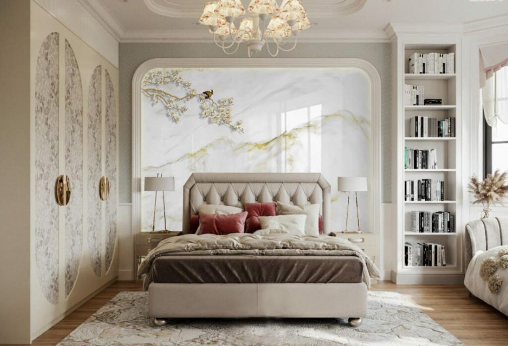 vách ốp đầu giường in UV