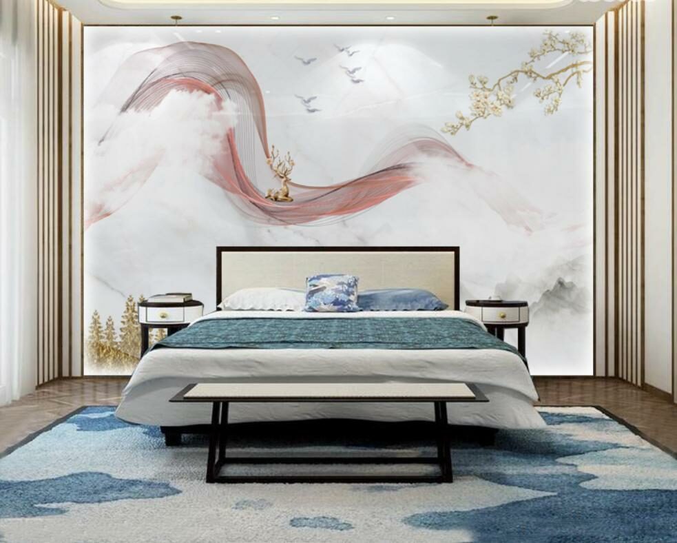 Vách ốp đầu giường in UV 