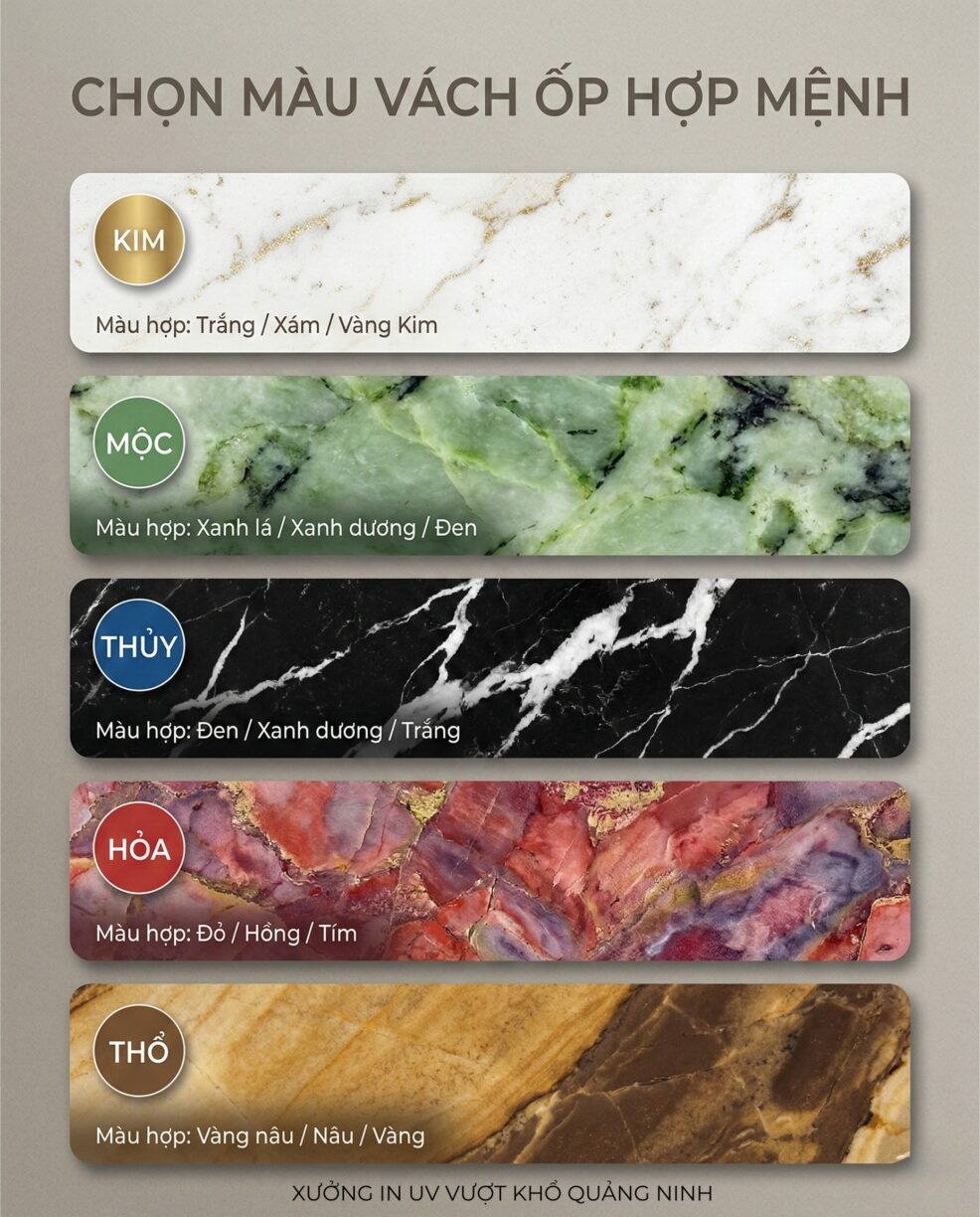 Vách ốp đầu giường in UV 